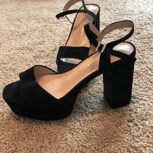 Black Velvet Platform Heels